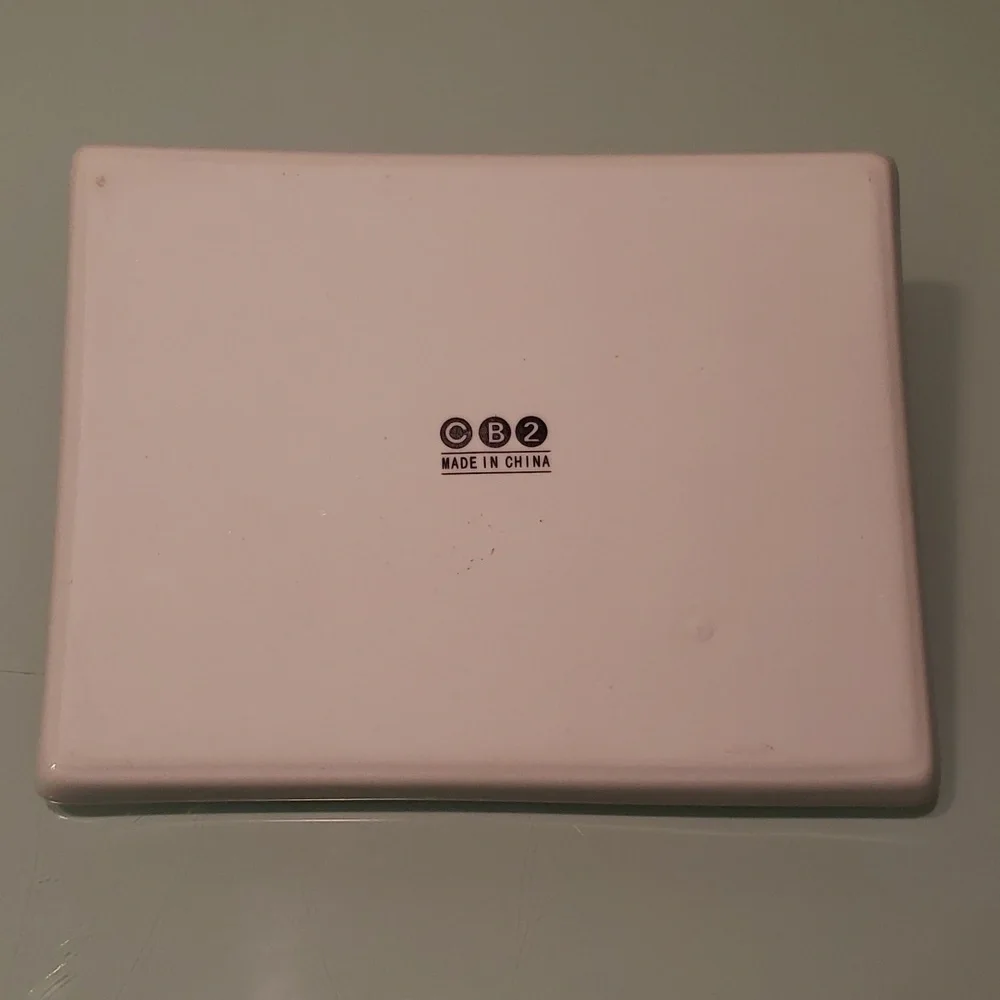 Crate&Barrel White Rectangle Plate